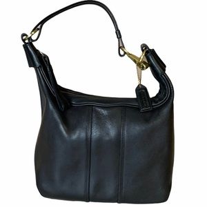 Coach Vintage Black Leather Hobo Satchel Bag